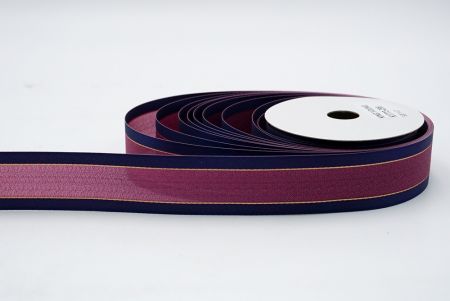 Розовая и синяя двухцветная атласная лента с золотой подкладкой_K1773-296